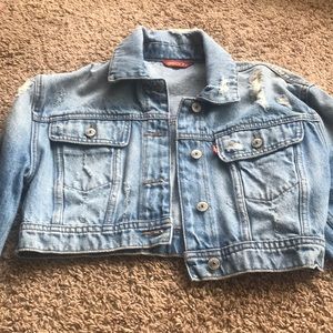 Sasson cropped distressed jean jacket
